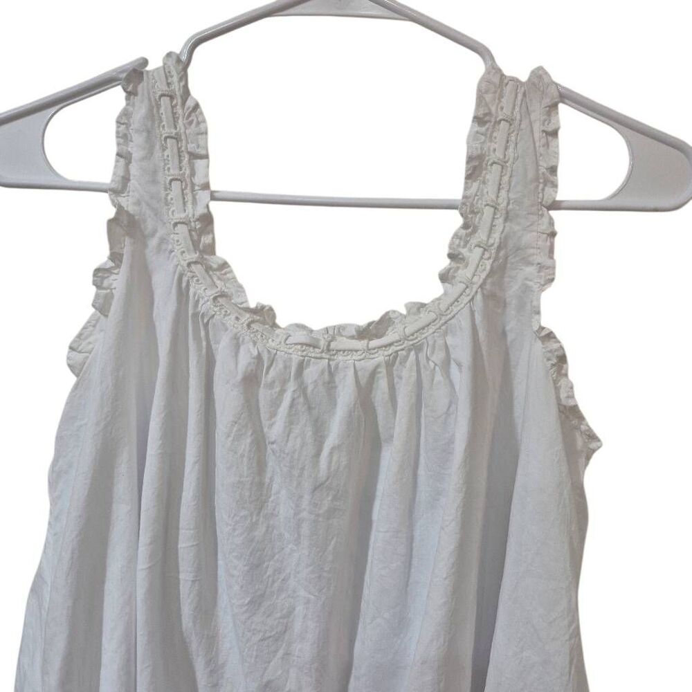 Princess Polly White Swing Mini Dress Ruffle Babydoll Cotton Lined Sz 2 EUC - Picture 3 of 10